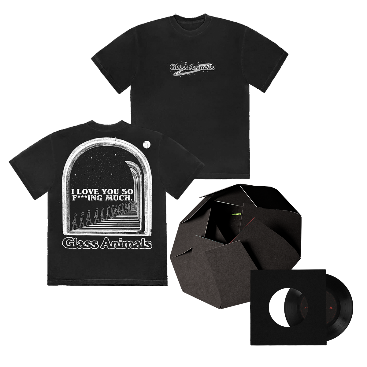 Glass Animals I Love You So F***ing Much Decagon Vinyl + T-Shirt + Creatures In Heaven 7" Vinyl 354053